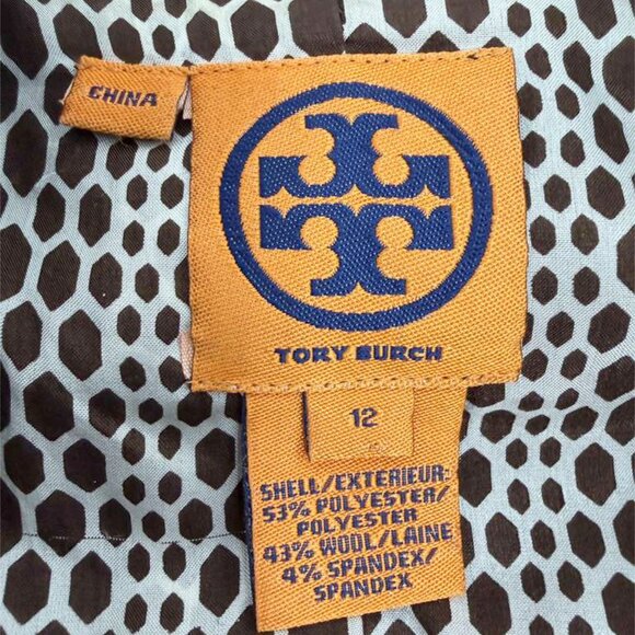 Tory Burch Double‑Breasted Logo Button Wool Blend Coat Size 12 - Picture 6 of 8